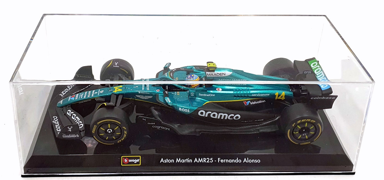 Burago 1/24 Scale Diecast 18-28070 - Aston Martin AMR25 F1 2025 #14 F.Alonso