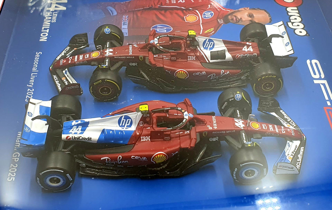 Burago 1/43 Scale 18-36856 Ferrari SF-25 F1 2025 #44 Miami/Seasonal Hamilton