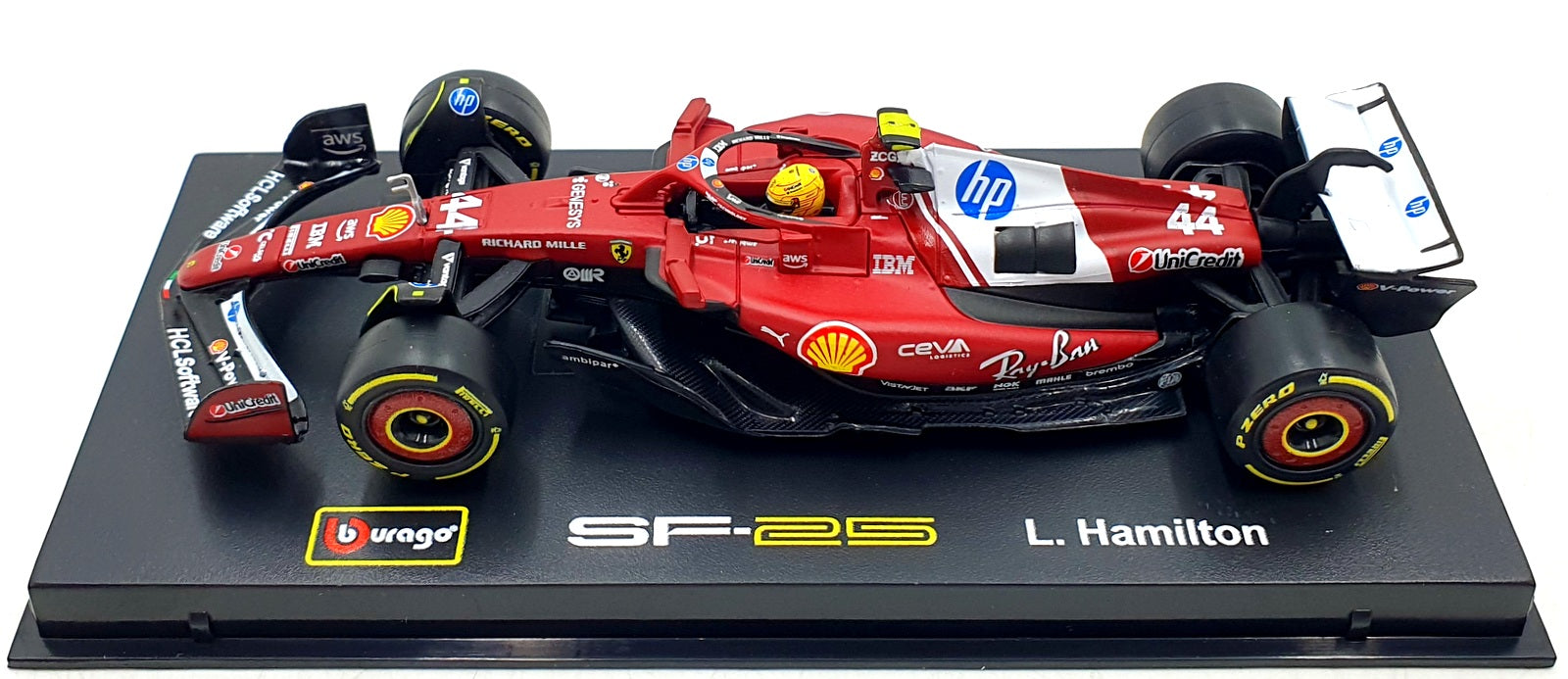 Burago 1/43 Scale 18-36852 - F1 Ferrari SF-25 2025 #44 L.Hamilton