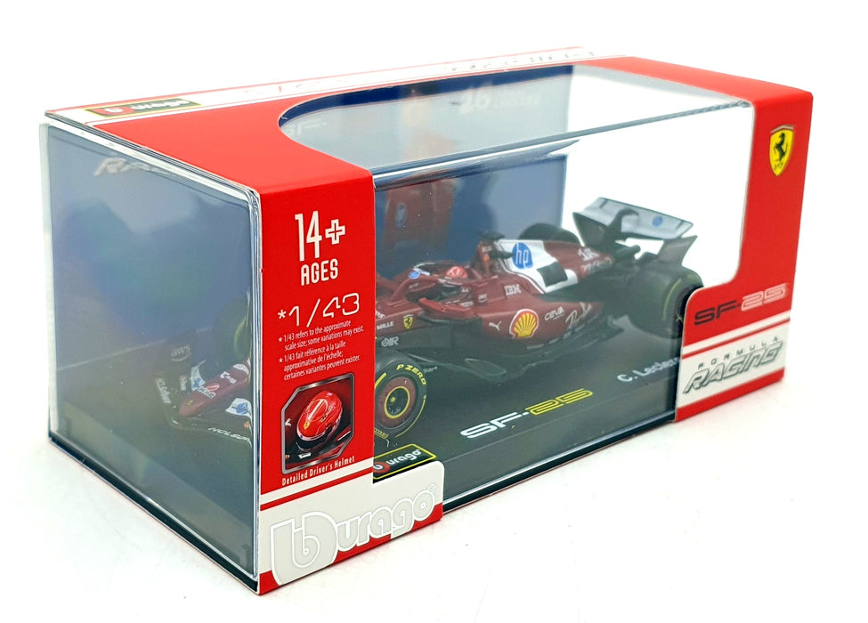 Burago 1/43 Scale 18-36852L - F1 Ferrari SF-25 2025 #16 C.Leclerc