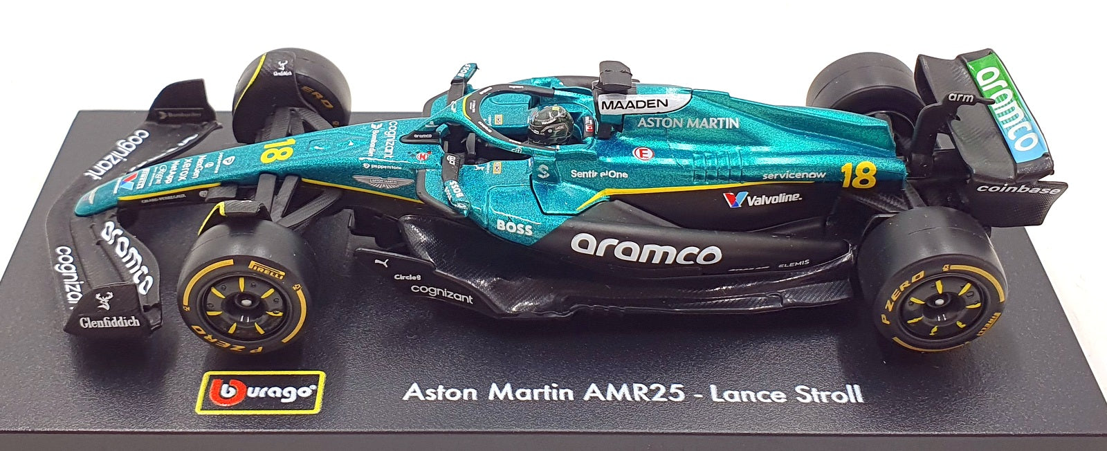 Burago 1/43 Scale 18-38251 - F1 Aston Martin AMR25 2025 #18 L.Stroll