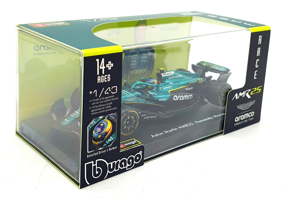 Burago 1/43 Scale 18-38251 - F1 Aston Martin AMR25 2025 #14 F.Alonso