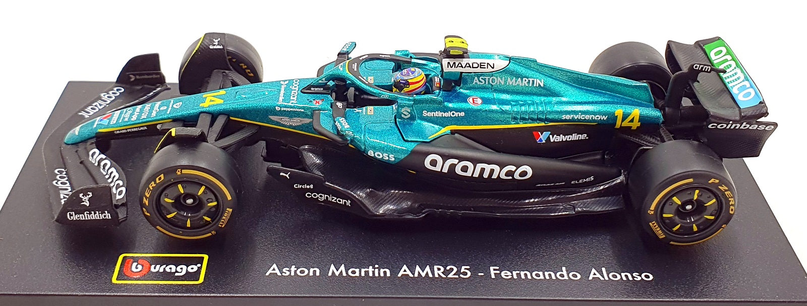 Burago 1/43 Scale 18-38251 - F1 Aston Martin AMR25 2025 #14 F.Alonso