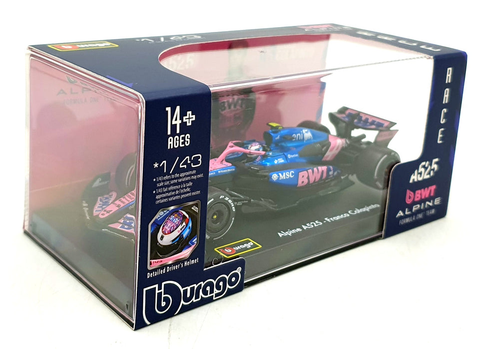Burago 1/43 Scale 18-38258 - F1 BWT Alpine A525 2025 #43 F.Colapinto