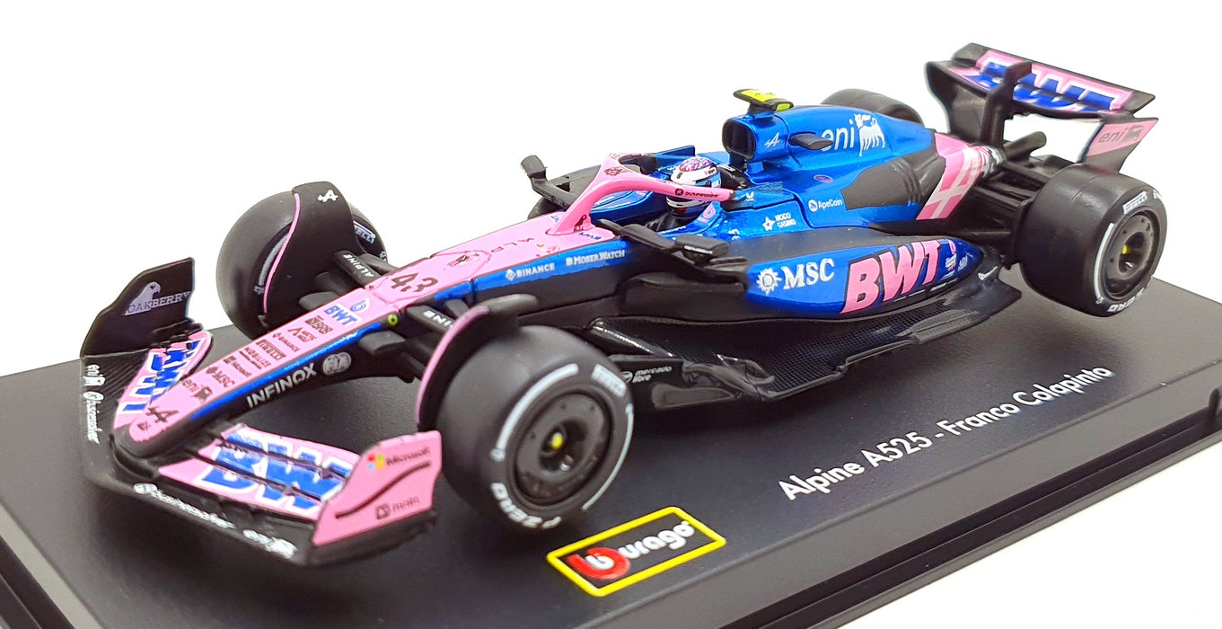 Burago 1/43 Scale 18-38258 - F1 BWT Alpine A525 2025 #43 F.Colapinto