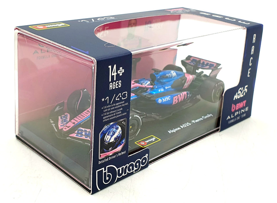 Burago 1/43 Scale 18-38258 - F1 BWT Alpine A525 2025 #10 P.Gasly