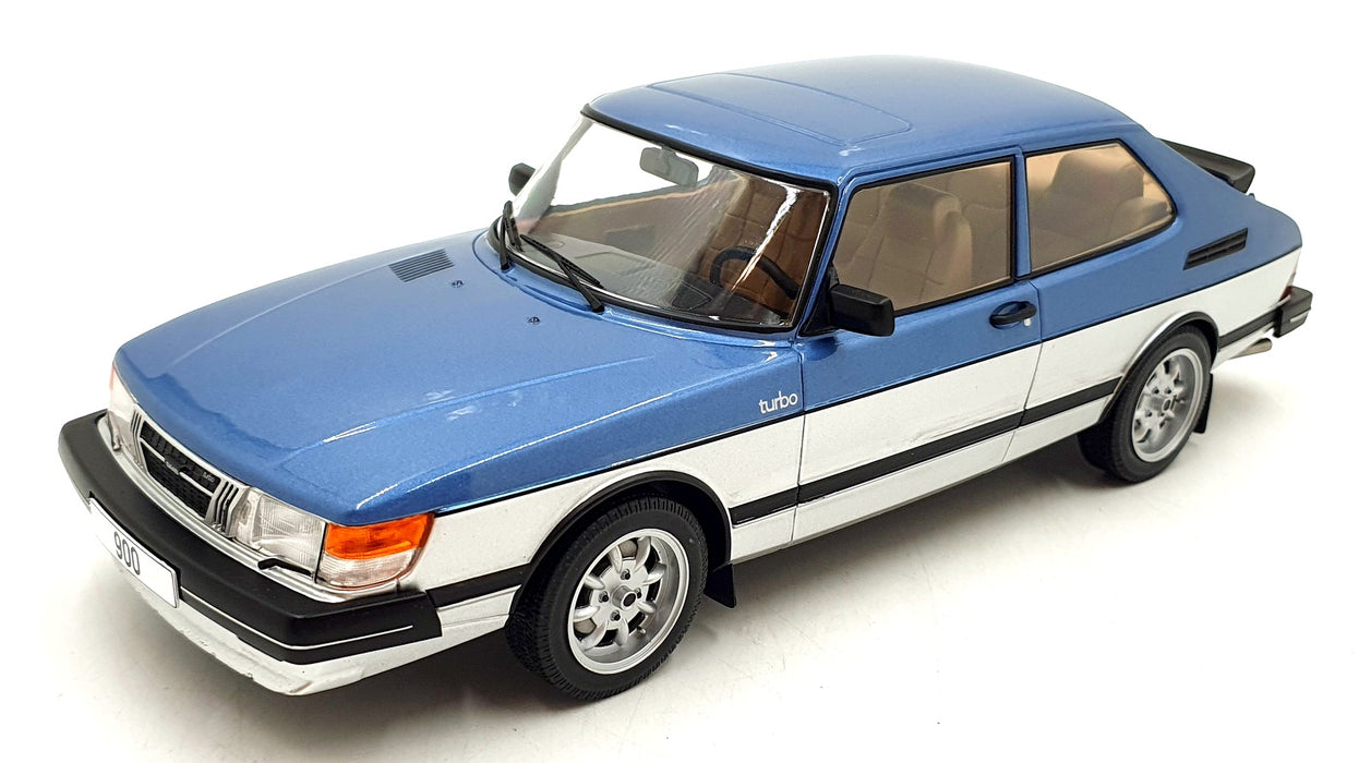 MCG 1/18 Scale Diecast 22726A - Saab 900 Turbo - Blue/Silver
