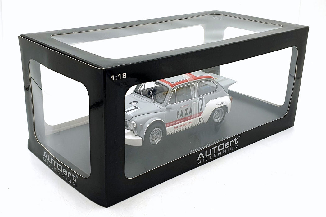 Autoart 1/18 Scale Diecast 72641 - Fiat Abarth 1000 TCR #7 - Grey/Red Stripes