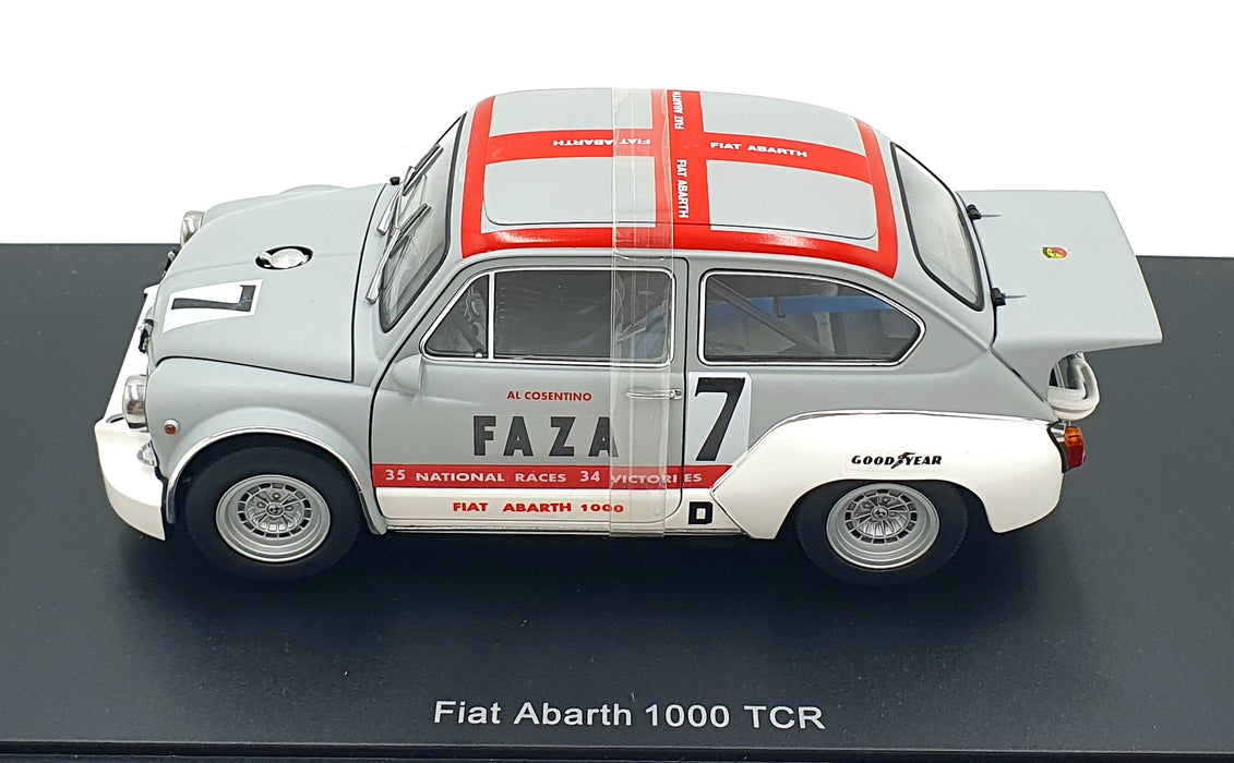 Autoart 1/18 Scale Diecast 72641 - Fiat Abarth 1000 TCR #7 - Grey/Red Stripes