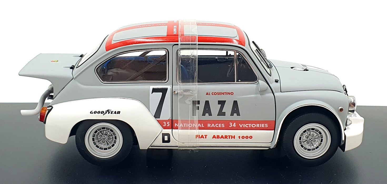 Autoart 1/18 Scale Diecast 72641 - Fiat Abarth 1000 TCR #7 - Grey/Red Stripes
