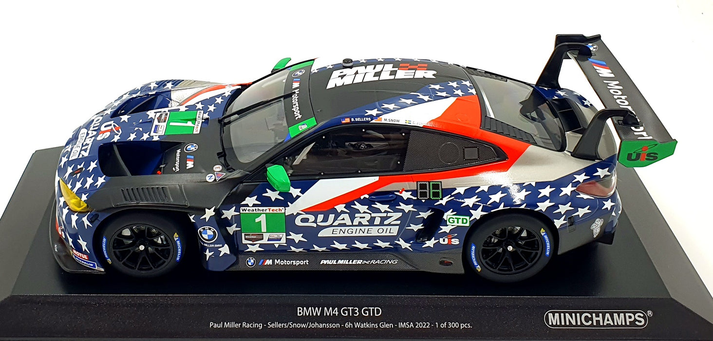 Minichamps 1/18 Scale Diecast 155 222011 - BMW M4 GT3 GTD PM Racing IMSA 2022
