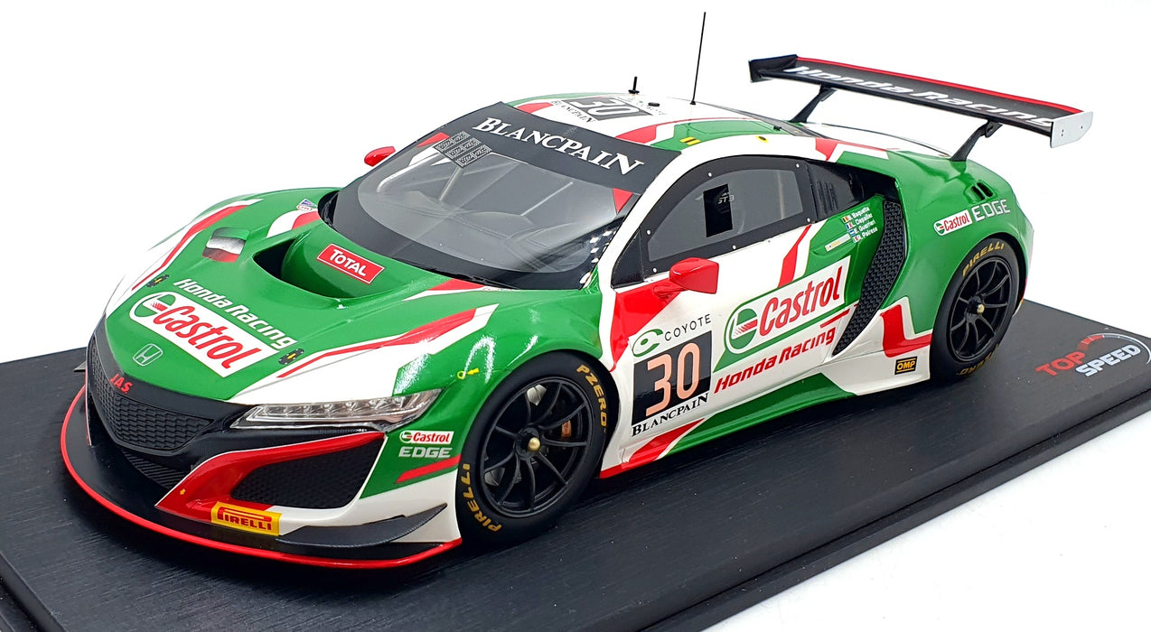 Top Speed 1/18 Scale TS0269 - Acura NSX GT3 #30 Spa 2018 Castrol Hong Racing