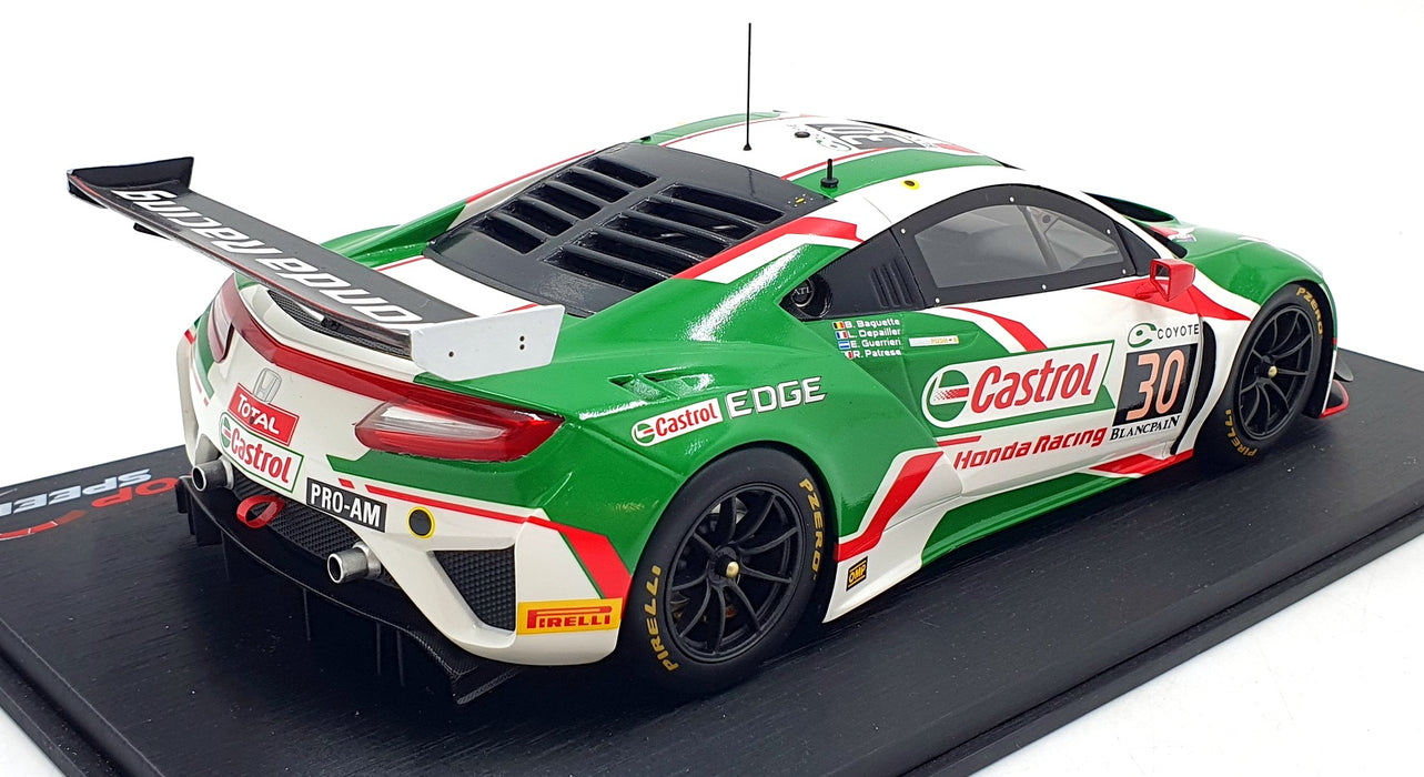 Top Speed 1/18 Scale TS0269 - Acura NSX GT3 #30 Spa 2018 Castrol Hong Racing