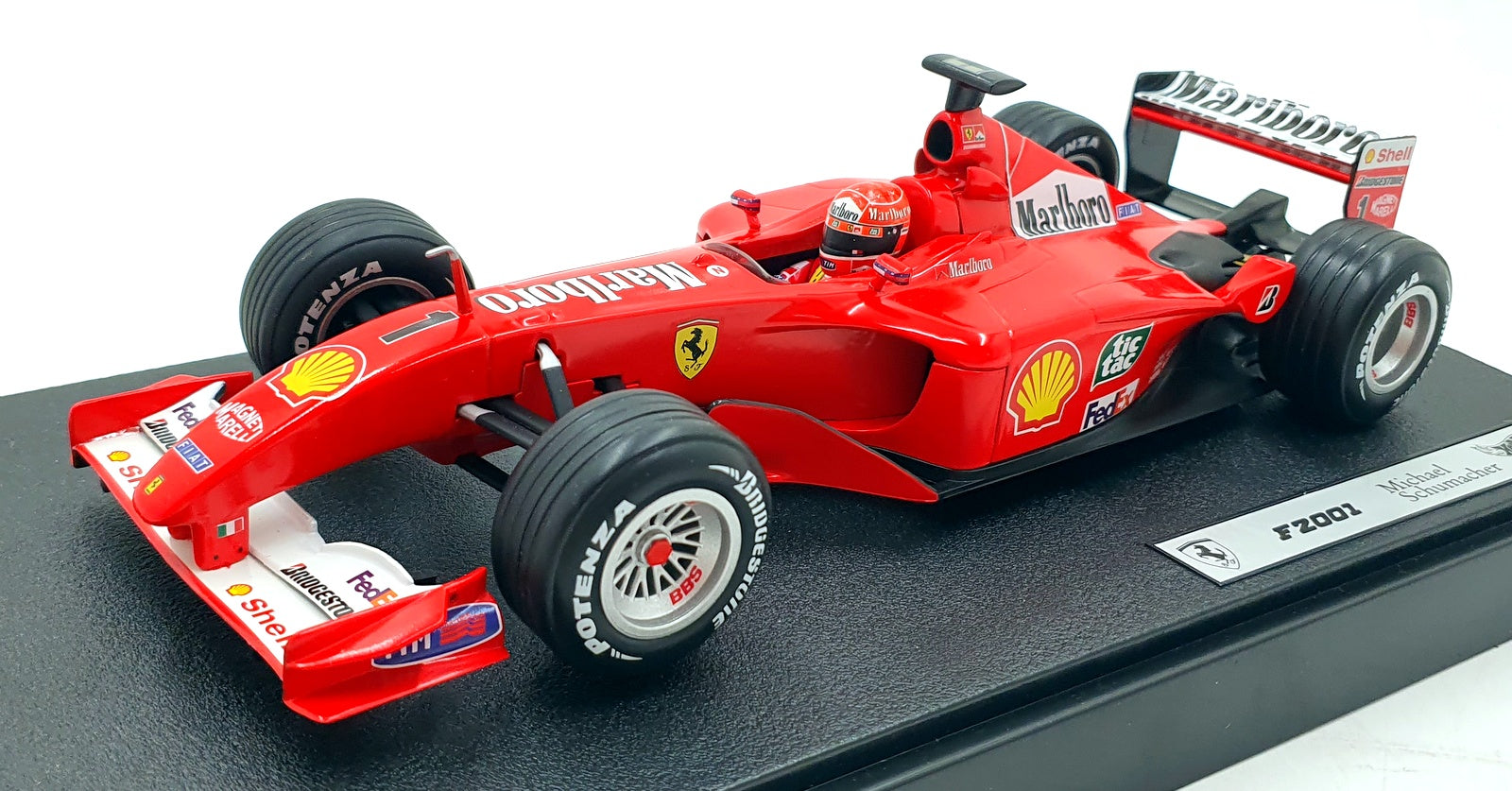Hot Wheels 1/18 Scale Diecast 50202 Ferrari F2001 Michael Schumacher F1