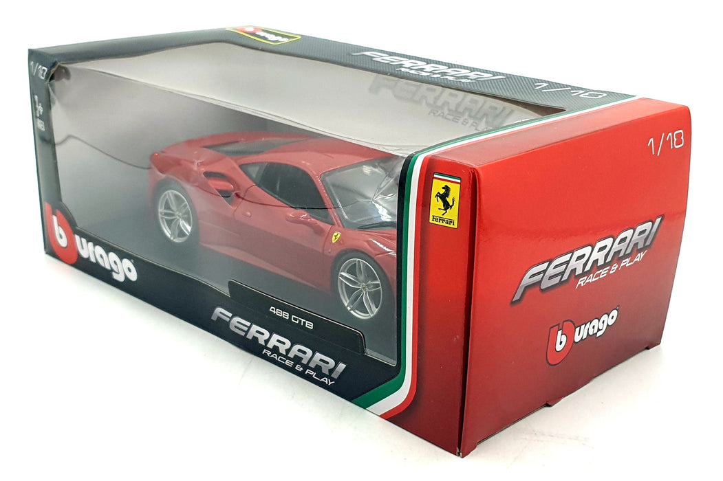 Burago 1/18 Scale 18-16008 - Ferrari 488 GTB - Rosso Red