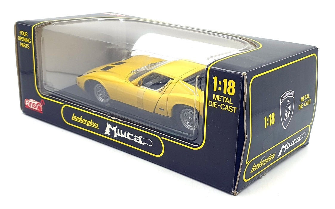 Anson 1/18 Scale Diecast 30302-W - Lamborghini Miura - Yellow