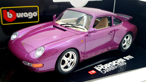 Burago 1/18 Scale Diecast 3060 - Porsche 911 Carrera 1993 Purple metallic