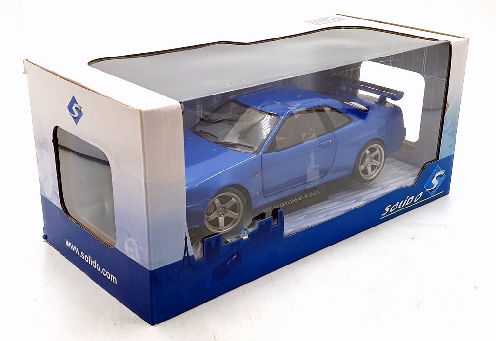 Solido 1/18 Scale Diecast S1804306 - Nissan Skyline R34 GTR Nismo Bayisde Blue