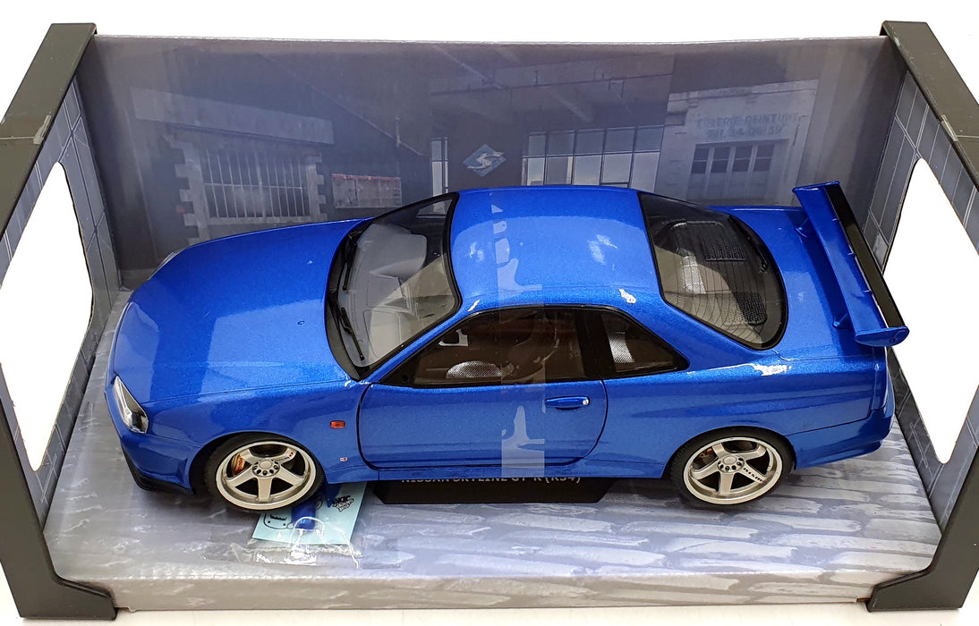 Solido 1/18 Scale Diecast S1804306 - Nissan Skyline R34 GTR Nismo Bayisde Blue