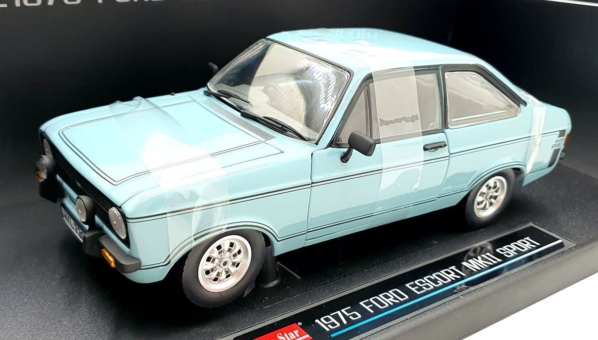 Sun Star 1/18 Scale 4617R - 1975 Ford Escort MKII Sport - Riviera Blue
