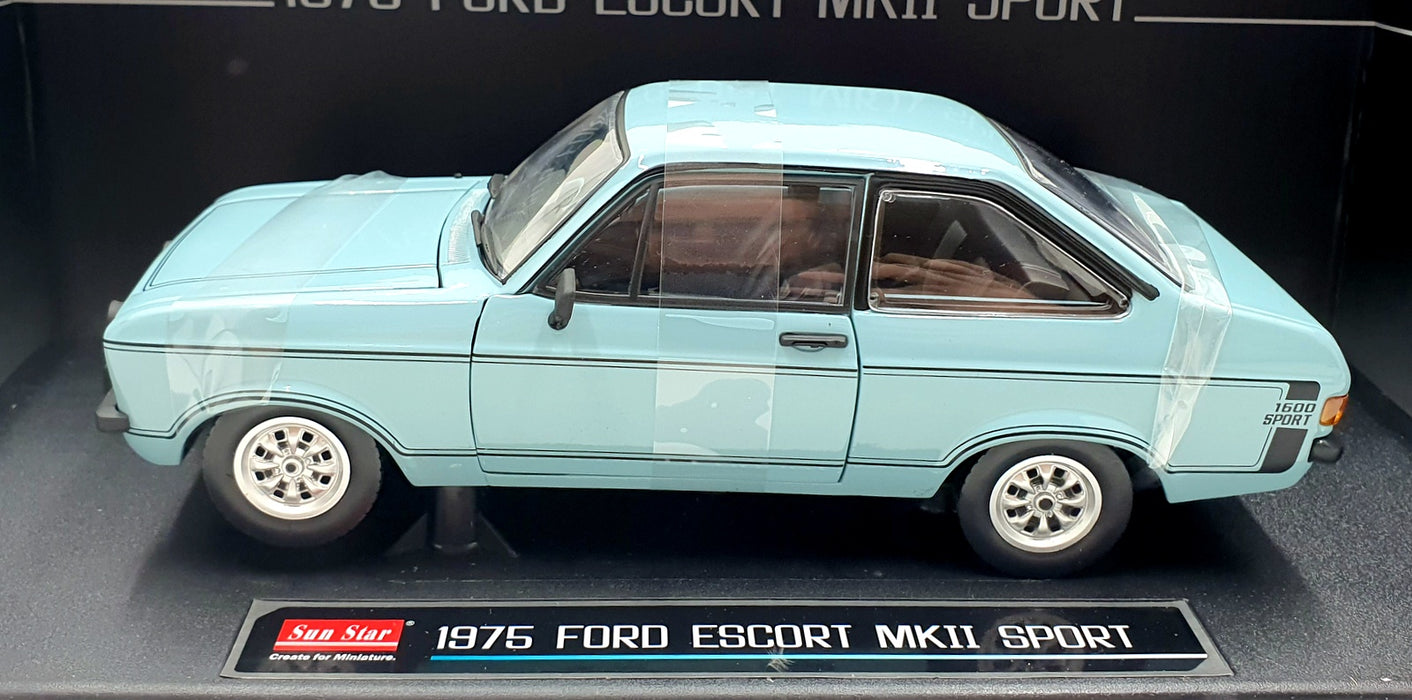 Sun Star 1/18 Scale 4617R - 1975 Ford Escort MKII Sport - Riviera Blue