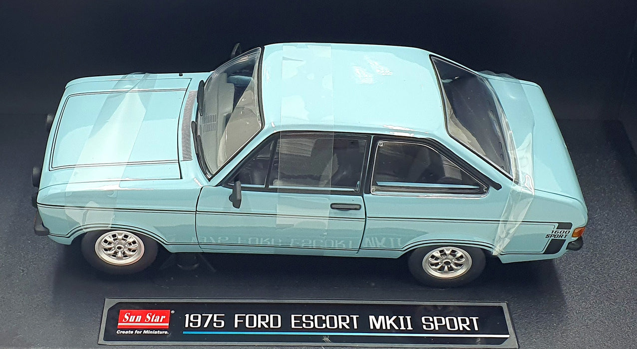 Sun Star 1/18 Scale 4617R - 1975 Ford Escort MKII Sport - Riviera Blue