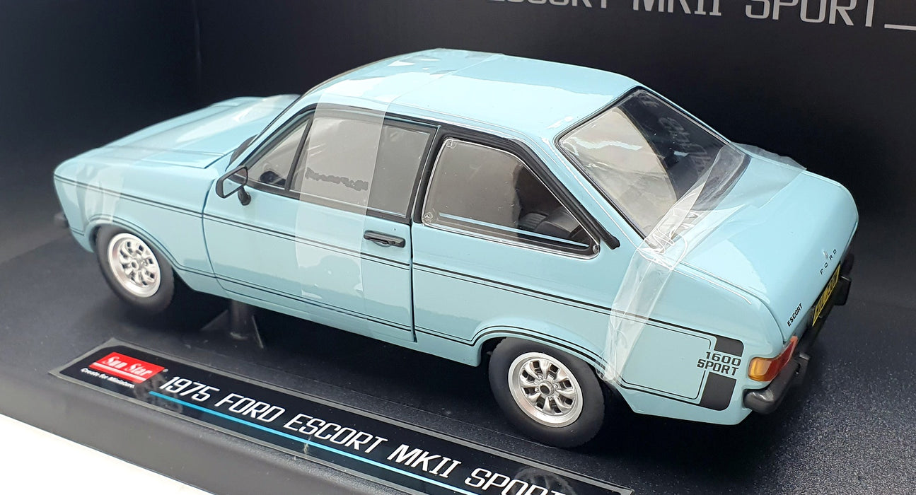 Sun Star 1/18 Scale 4617R - 1975 Ford Escort MKII Sport - Riviera Blue