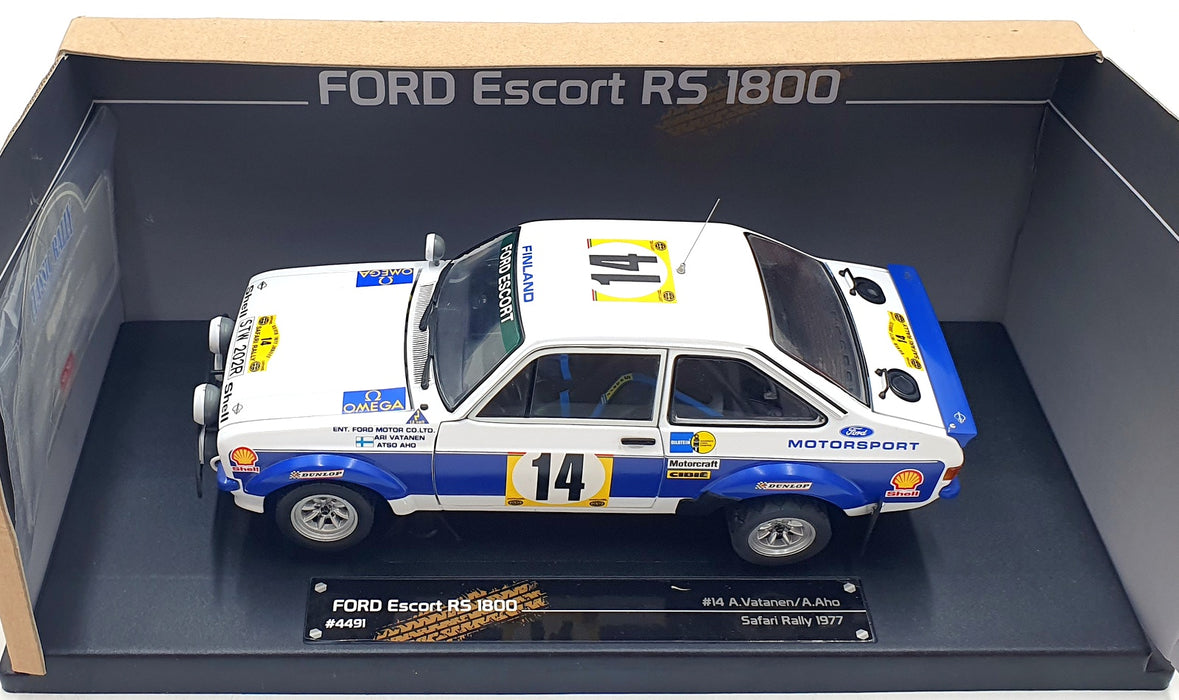 Sun Star 1/18 Scale 4491 Ford Escort MK2 RS 1800 Safari Rally 1977 #14 Vatenen