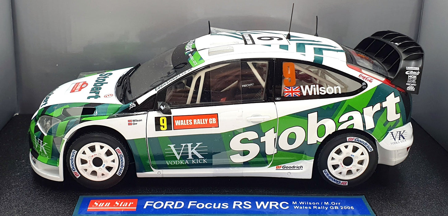 Sun Star 1/18 Scale 3916 Ford Focus RS WRC Wales Rally 2006 - #9 Wilson/Orr