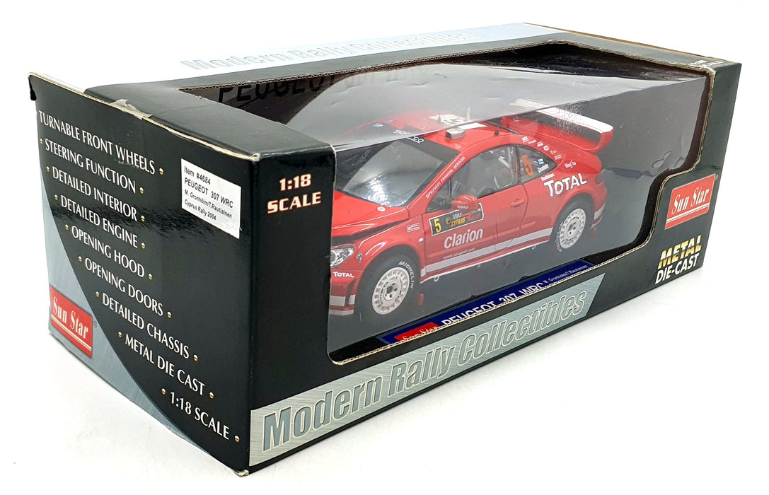 Sun Star 1/18 Scale Diecast 4684 - Peugeot 307 WRC Rally Cyprus Rally 2004