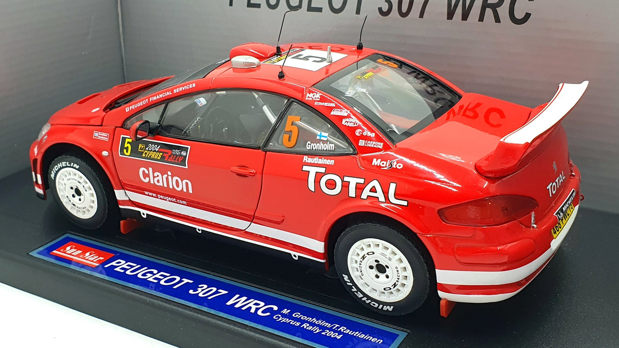 Sun Star 1/18 Scale Diecast 4684 - Peugeot 307 WRC Rally Cyprus Rally 2004
