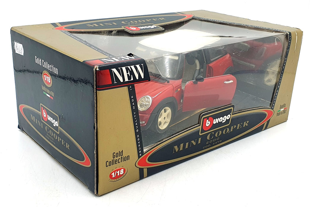 Burago 1/18 Scale Diecast 3379 - Mini Cooper 2000 - Red White