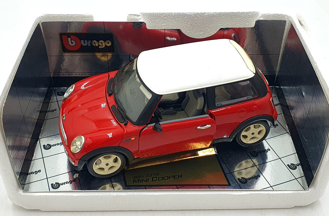 Burago 1/18 Scale Diecast 3379 - Mini Cooper 2000 - Red White