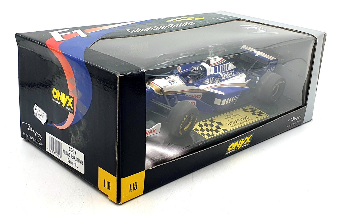 Onyx 1/18 Scale Diecast 6007 - Williams Renault FW18 Damon Hill Signed box
