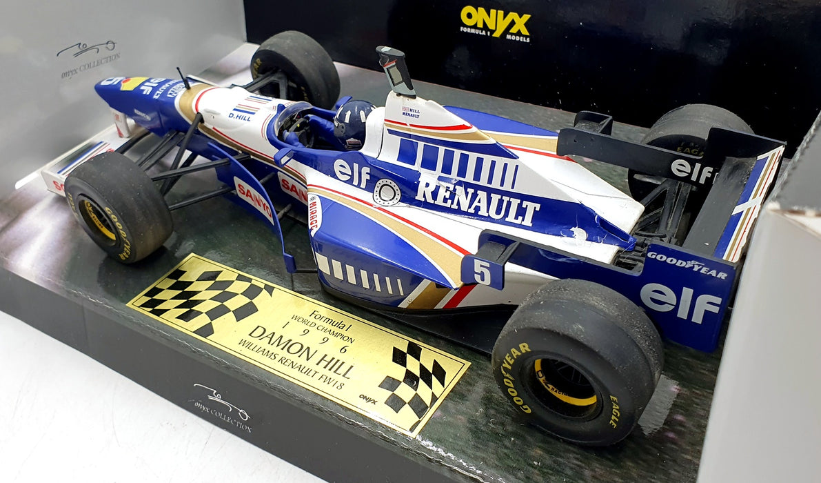 Onyx 1/18 Scale Diecast 6007 - Williams Renault FW18 Damon Hill Signed box