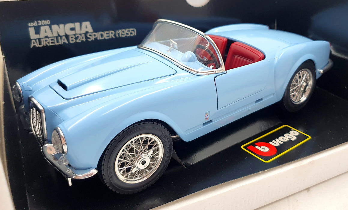 Burago 1/18 Scale 3010 - 1955 Lancia Aurelia B24 Spider - Blue