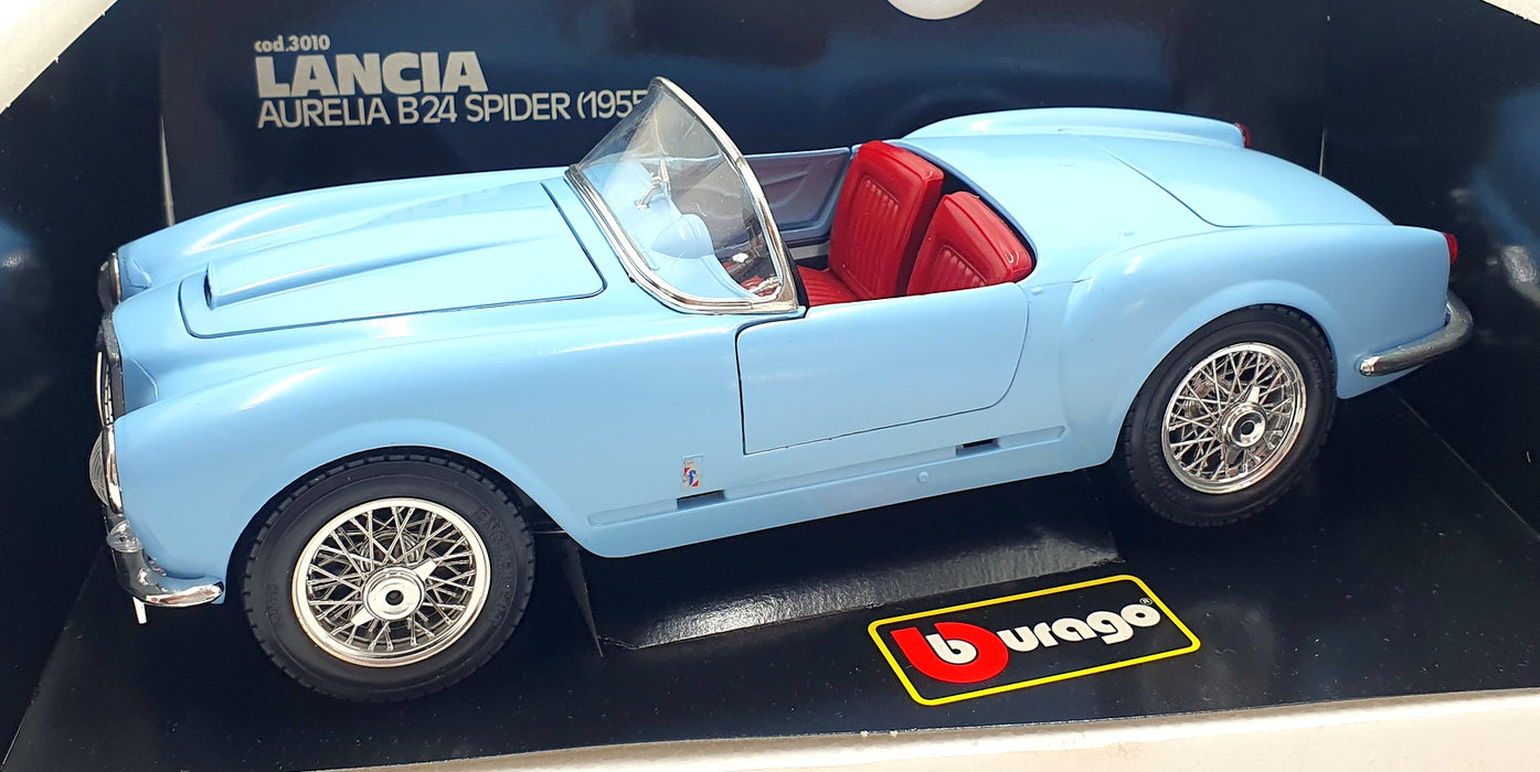 Burago 1/18 Scale 3010 - 1955 Lancia Aurelia B24 Spider - Blue