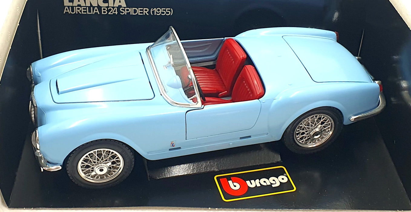 Burago 1/18 Scale 3010 - 1955 Lancia Aurelia B24 Spider - Blue