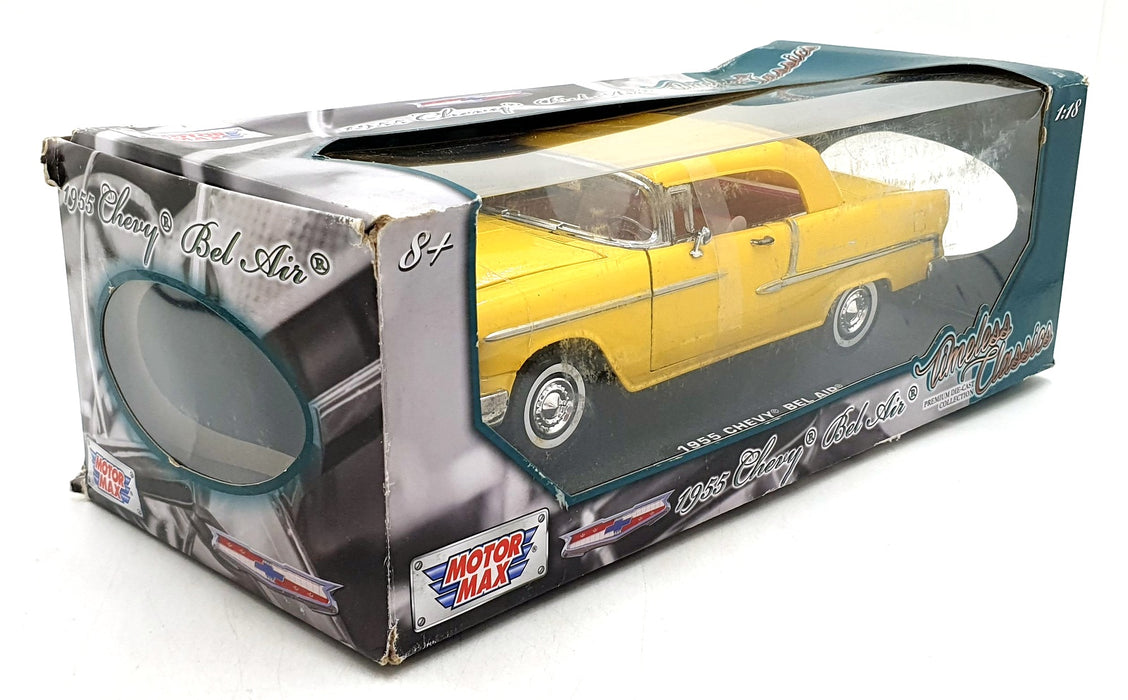 Motor Max 1/18 Scale 73184TC - 1955 Chevy Bel Air Convertible Yellow
