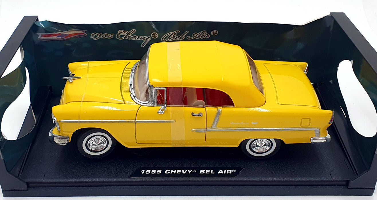Motor Max 1/18 Scale 73184TC - 1955 Chevy Bel Air Convertible Yellow