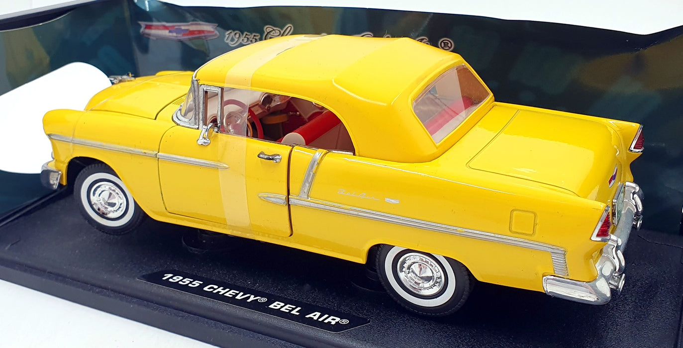 Motor Max 1/18 Scale 73184TC - 1955 Chevy Bel Air Convertible Yellow