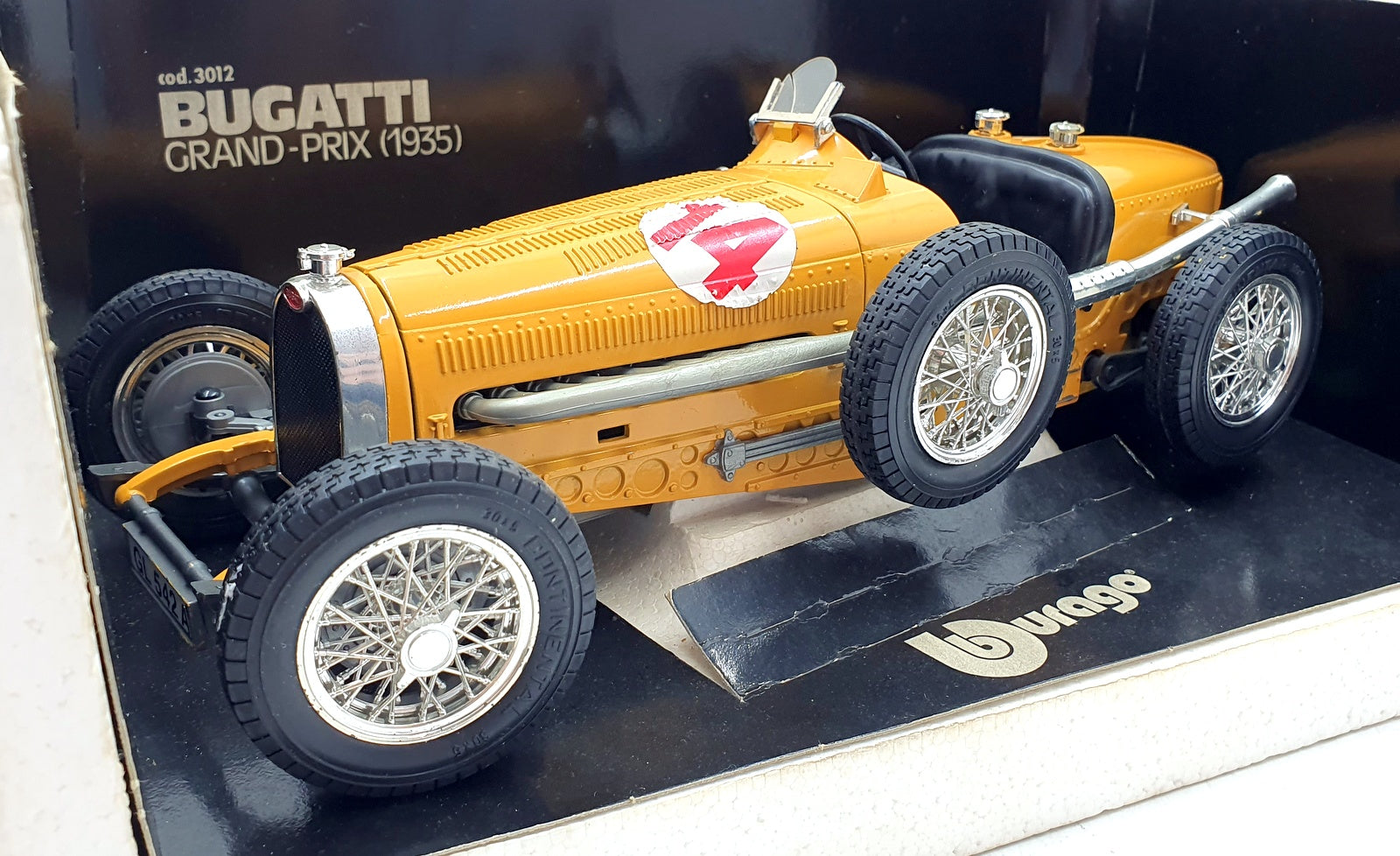 Burago 1/18 Scale 3012 - 1935 Bugatti Grand-Prix #14 - Yellow