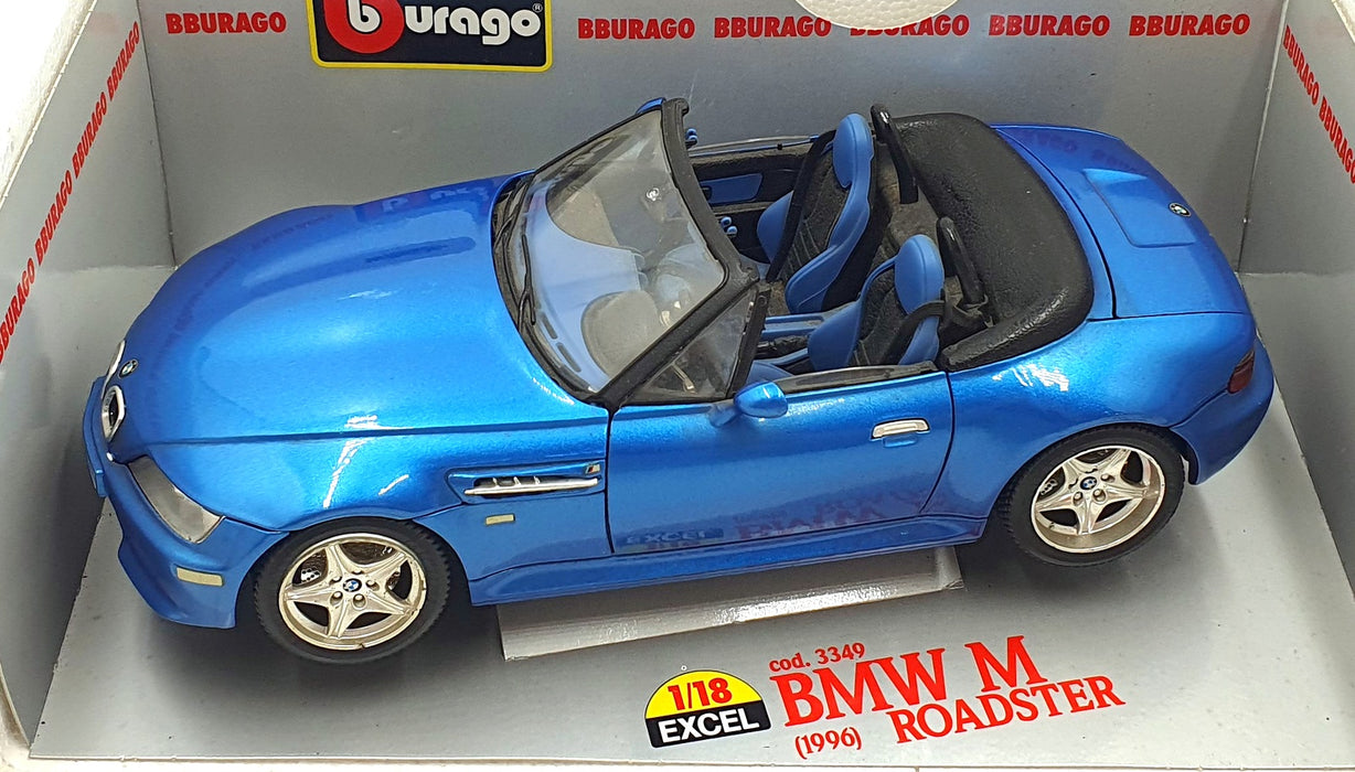 Burago 1/18 scale Diecast 3349 - BMW M Roadster - Metallic Blue