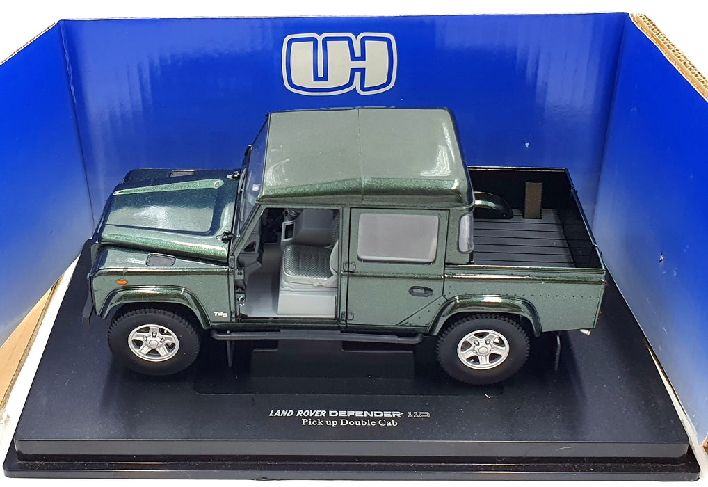 Universal Hobbies 1/18 Scale 3860 - Land Rover Defender 110 Pick Up D.Cab Green