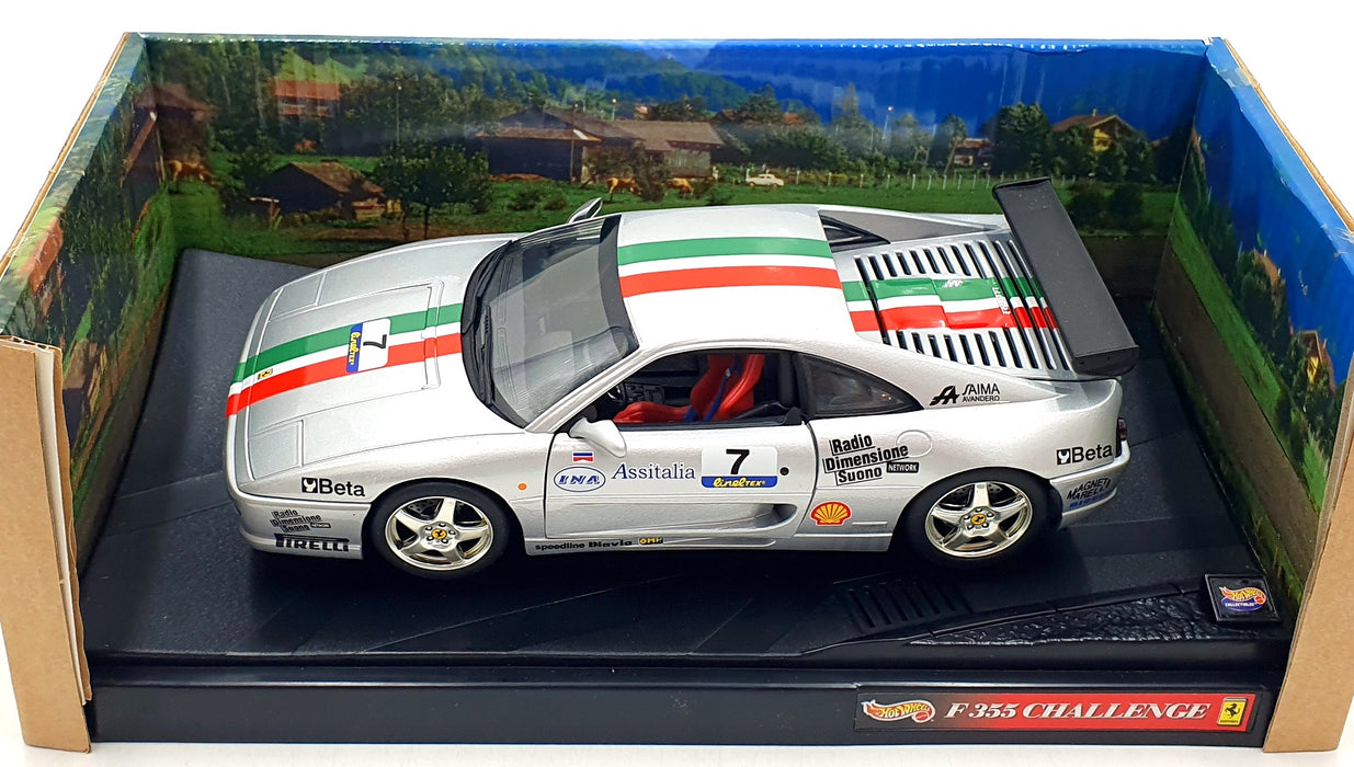 Hot Wheels 1/18 Scale Diecast 23909 - 1998 Ferrari F355 Challenge Silver