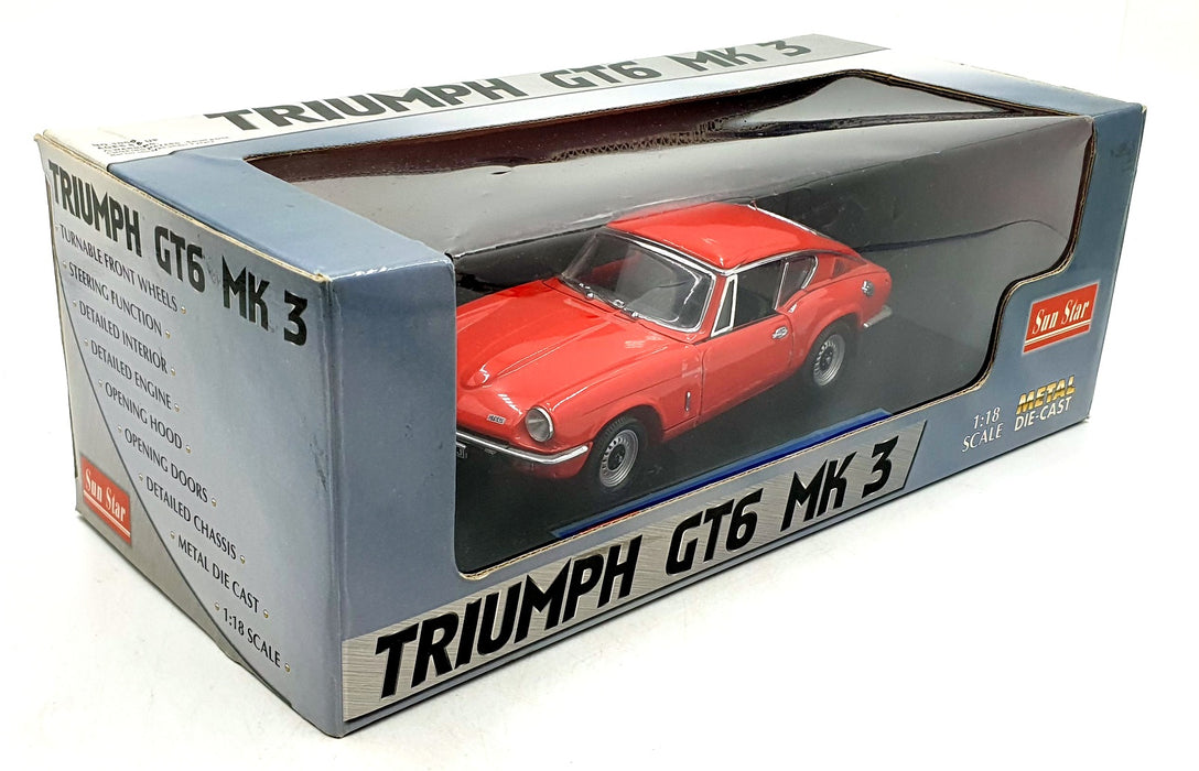 Sun Star 1/18 Scale Diecast 1056 - Triumph GT6 - Orange/Red