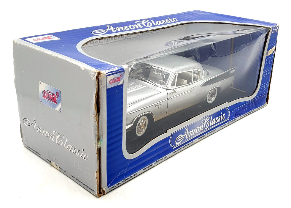Anson 1/18 Scale Diecast 30384 - 1957 Studebaker Golden Hawk - Silver