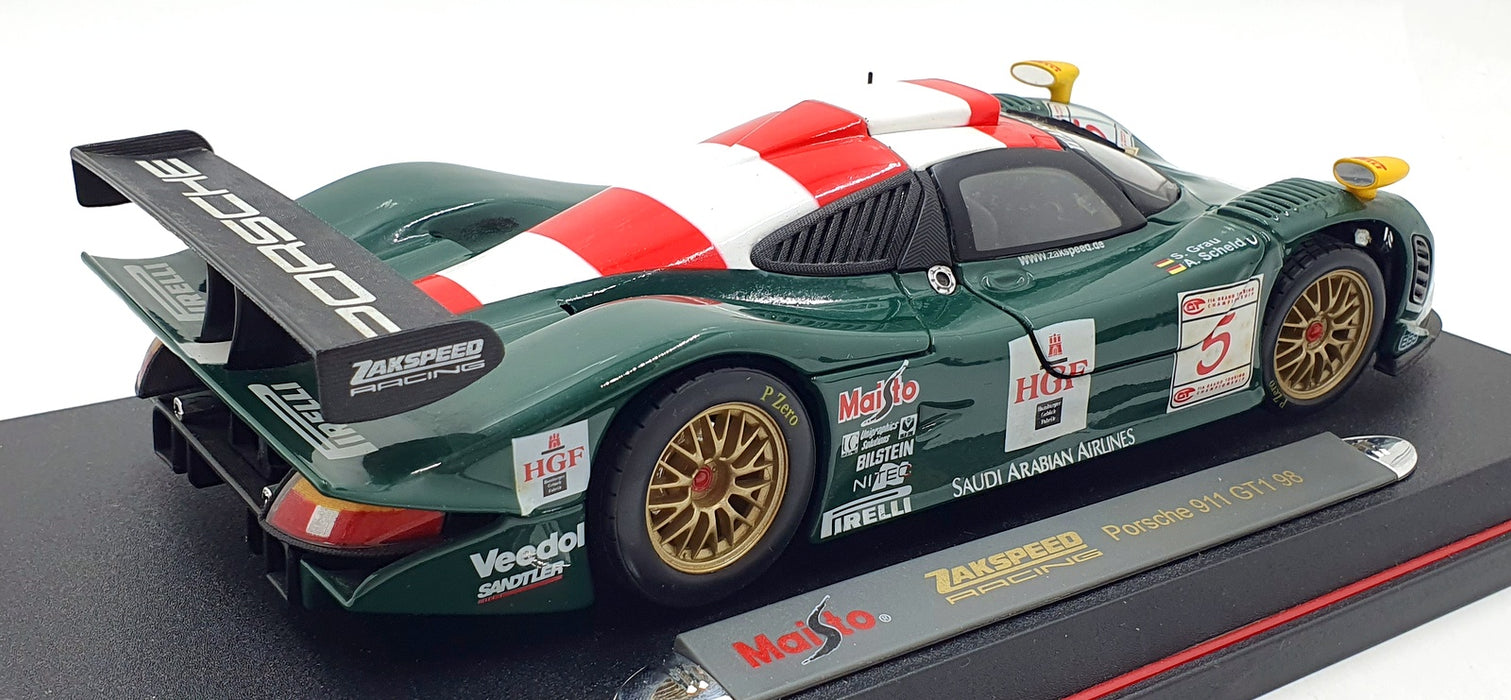 Maisto 1/18 Scale Diecast 56055 - Porsche 911 GT1 98 Zakspeed racing #5 Grau