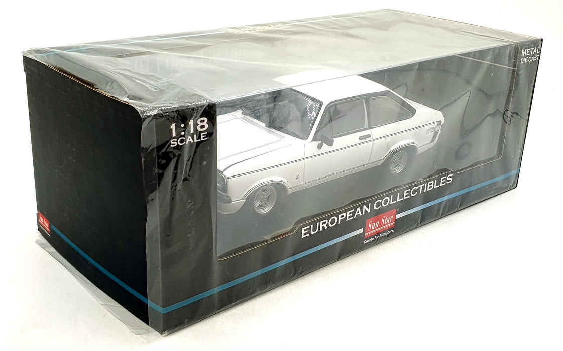 Sun Star 1/18 Scale Diecast 4633R 1976 Ford Escort MKII RS Mexico Diamond White