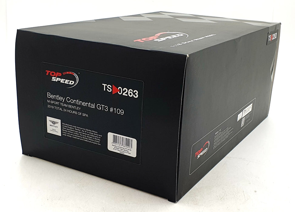 Top Speed 1/18 Scale TS0263 - Bentley Continental GT3 #109 M-Sport 2019 SPA